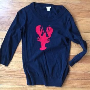 J Crew Lobster 3/4 sweater